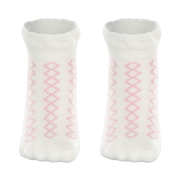 Meia Off White E Rosa 16 A 23 Feminino Lupo