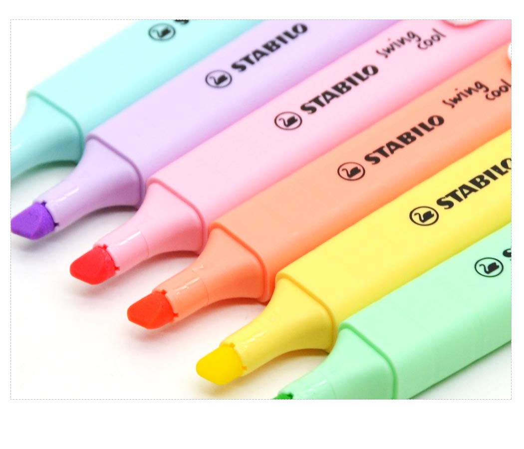Encontraproduto.com.br - Marca Texto Stabilo Swing Cool Pastel - Estojo 6 Cores