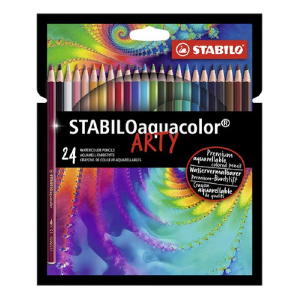 Lápis Aquarela Aquacolor Estojo Arty com 24 cores Stabilo