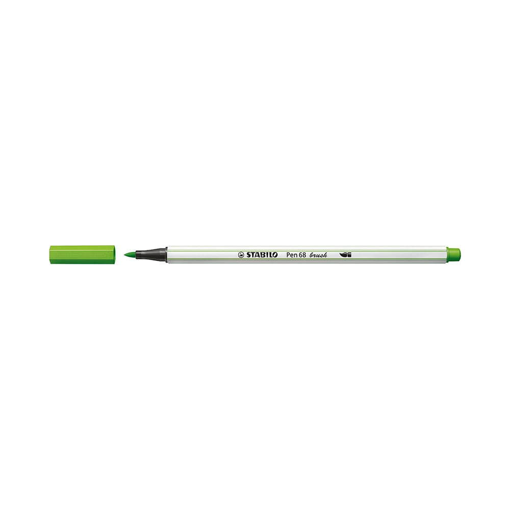 Caneta Hidrográfica Stabilo Pen 68 Brush Aquarelável Verde
