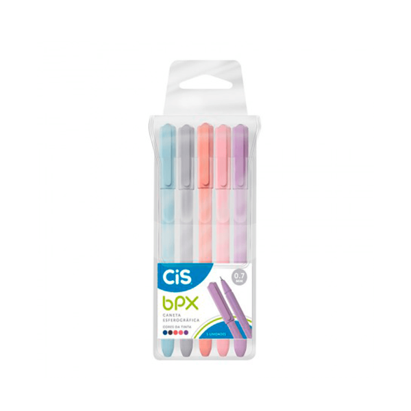 Encontraproduto.com.br - CANETA ESFEROGRAFICA BPX 5 CORES SORTIDO R.76.1116