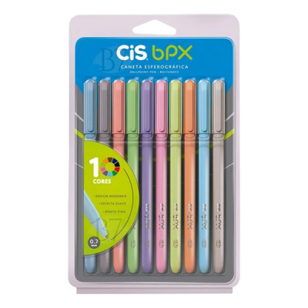 CANETA ESFEROGRAFICA BPX 10 CORES SORTIDO R.76.1123