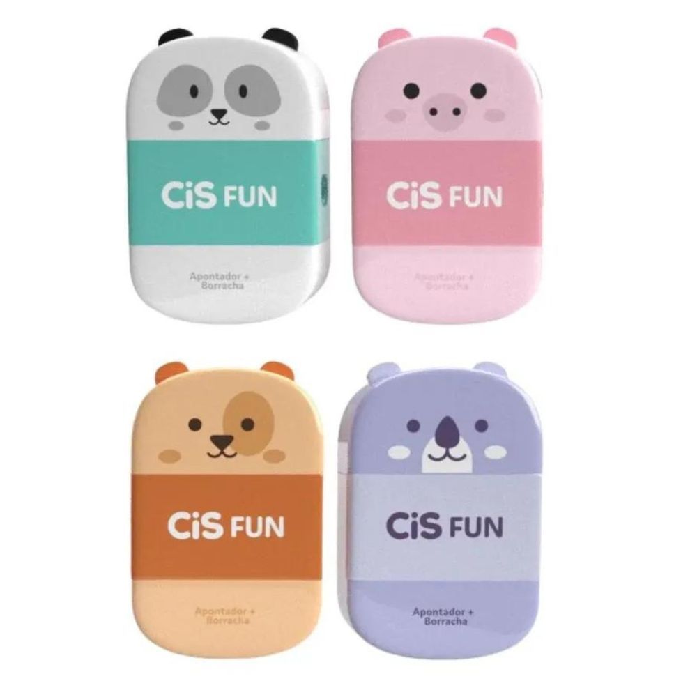 Encontraproduto.com.br - Apontador Com Depósito + Borracha Fun