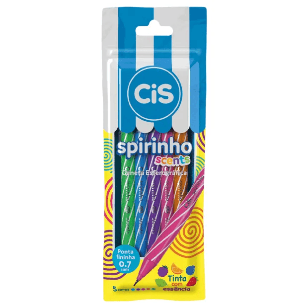 Encontraproduto.com.br - Caneta Cis Spirinho Scents com 5un