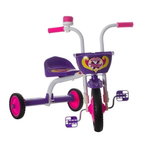 Encontraproduto.com.br - Triciclo Ultra Bikes Top Girl Branco/Roxo