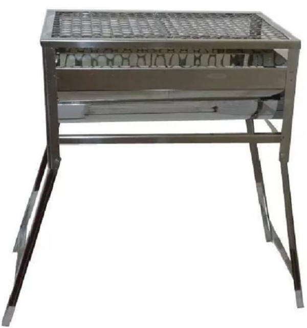 Encontraproduto.com.br - Churrasqueira Portátil Inox Prática À Carvão Desmontável