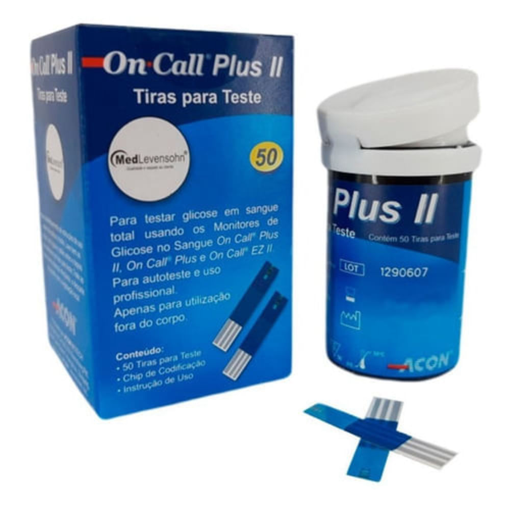 Encontraproduto.com.br - Monitor de Glicose + 150 Tiras de Glicose On Call Plus II