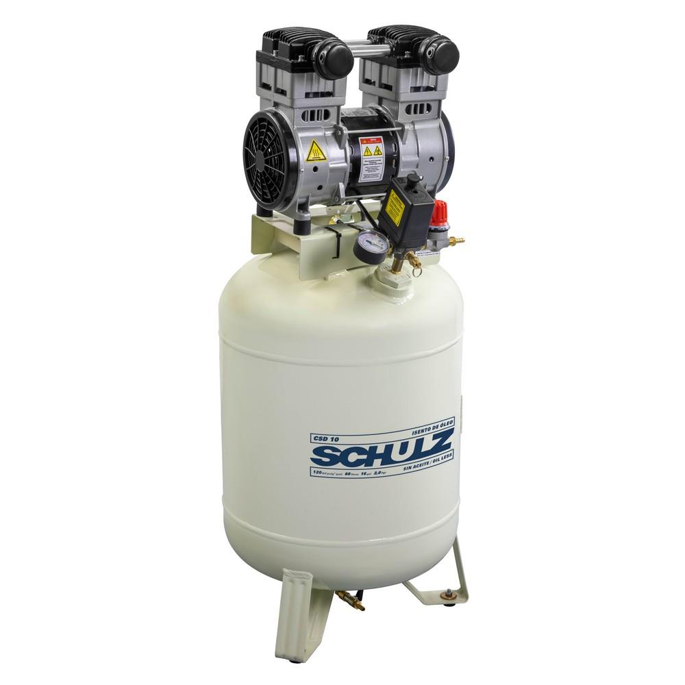 Encontraproduto.com.br - Compressor De Ar Dental Schulz Csd 10/60 110v Isento De Óleo Branco 220 V