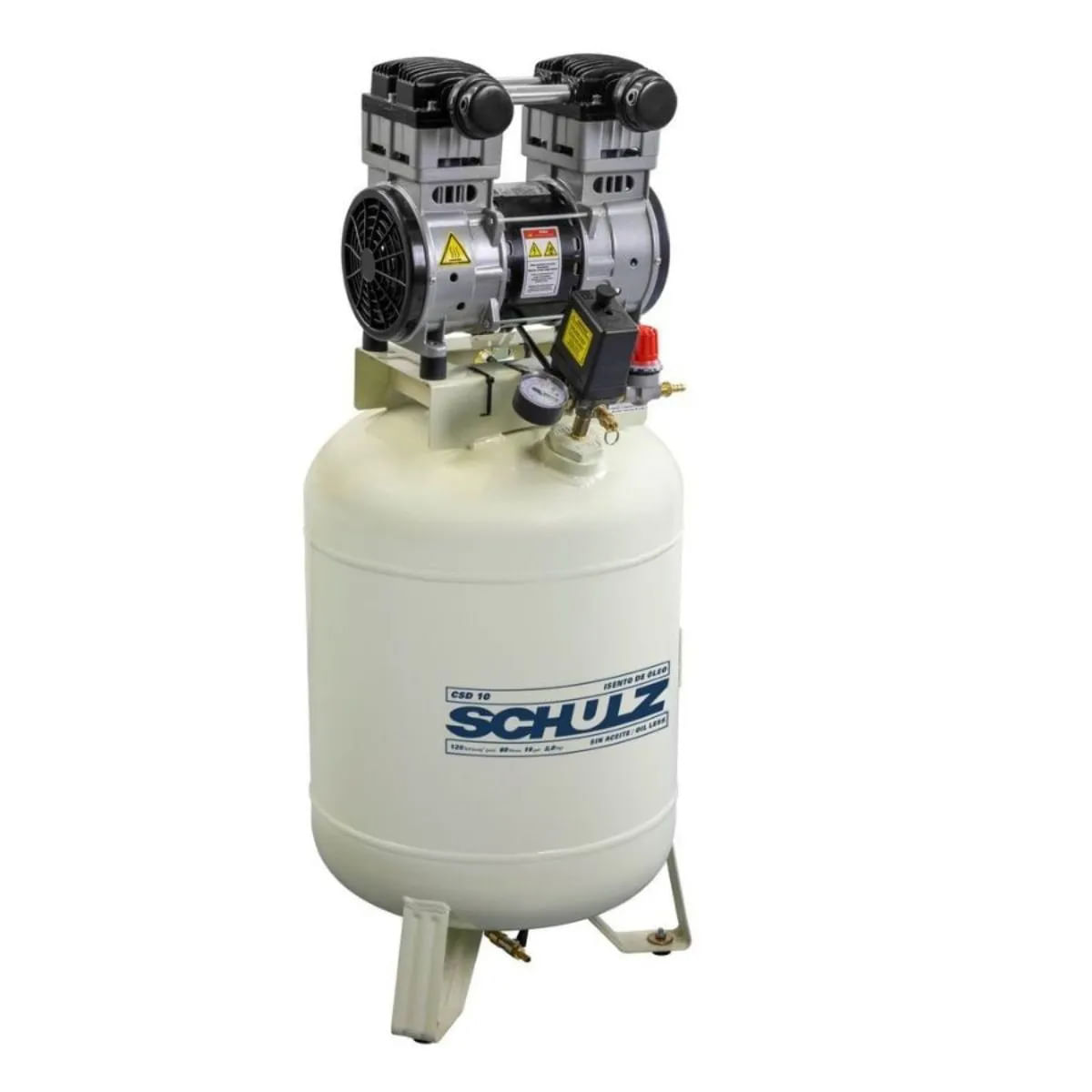 Encontraproduto.com.br - Compressor De Ar Dental Schulz Csd 10/60 110v Isento De Óleo Branco 220 V