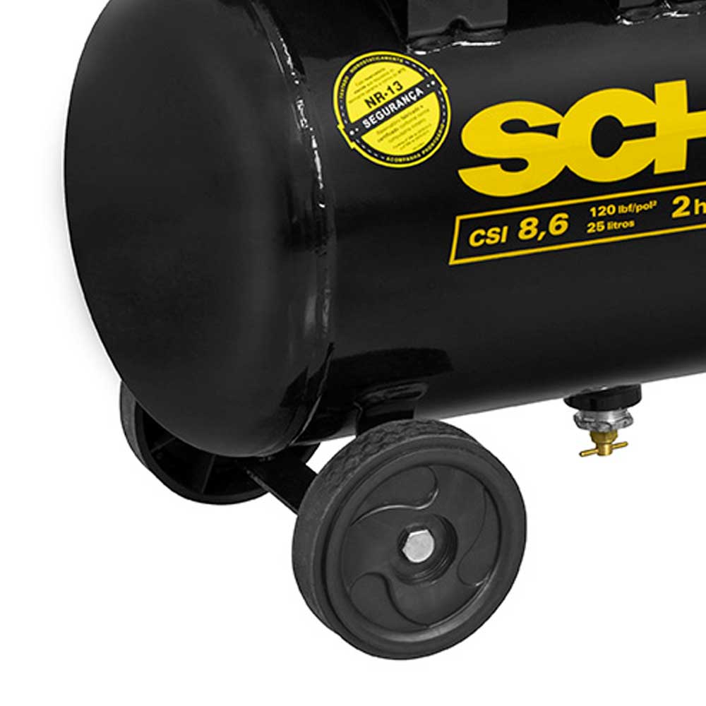 Encontraproduto.com.br - Compressor Ar Motocompressor CSI- 8,6/25 2HP PRATIKO Monofásico Schulz