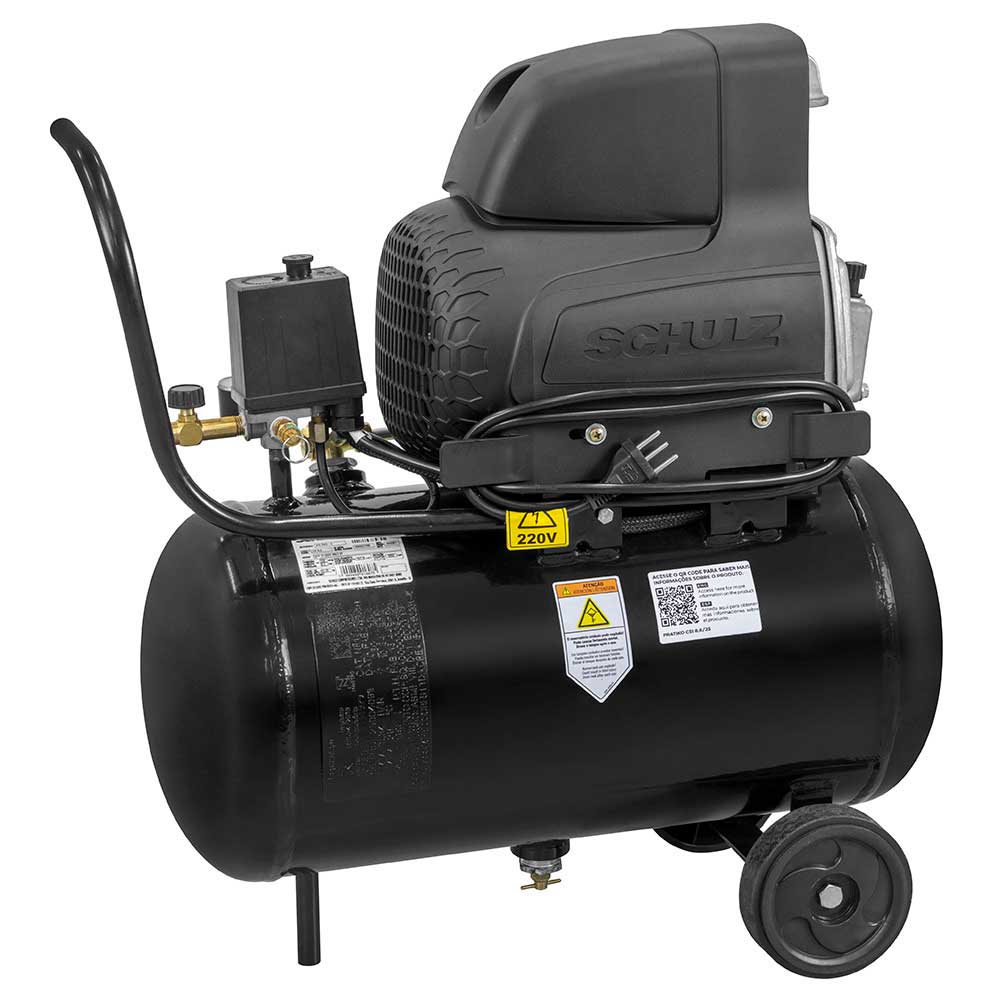 Encontraproduto.com.br - Compressor Ar Motocompressor CSI- 8,6/25 2HP PRATIKO Monofásico Schulz