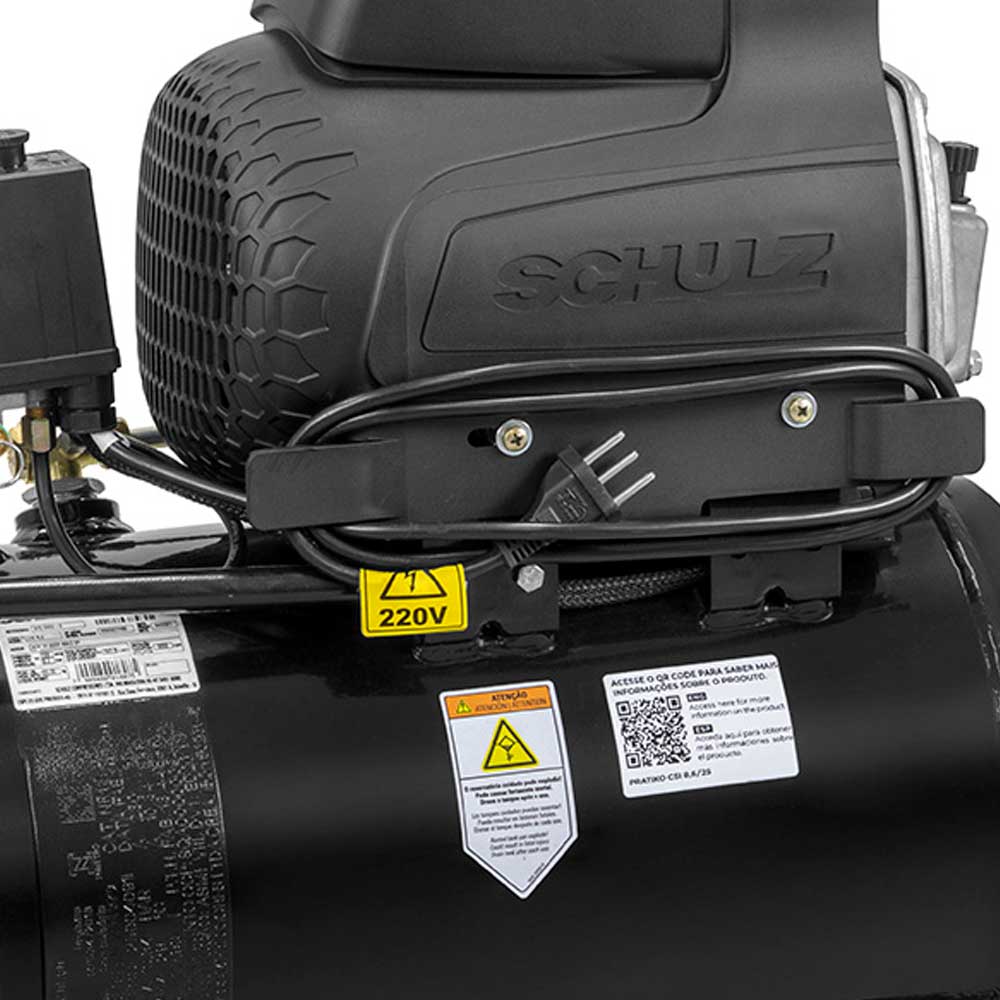 Encontraproduto.com.br - Compressor Ar Motocompressor CSI- 8,6/25 2HP PRATIKO Monofásico Schulz