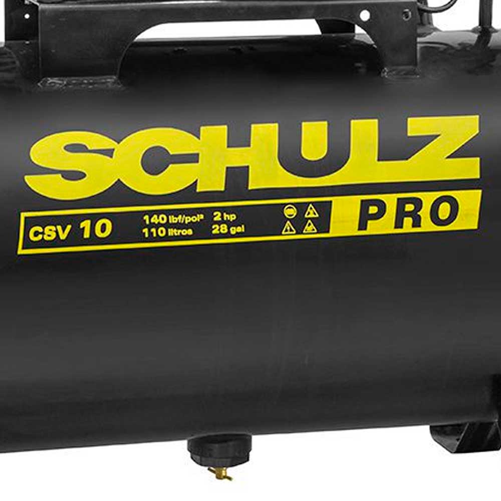 Encontraproduto.com.br - Compressor de Ar Schulz 105,50L PRO CSV 10/110 10PCM / 140PSI 2CV Trifásico