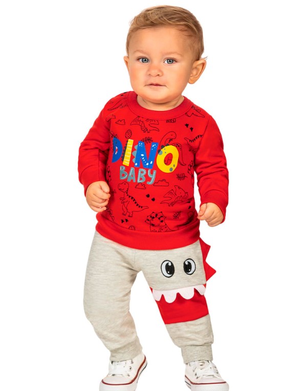 Conjunto ReiRex Infantil Menino Moletom com Estampa Dino Baby 1/3 - 62157