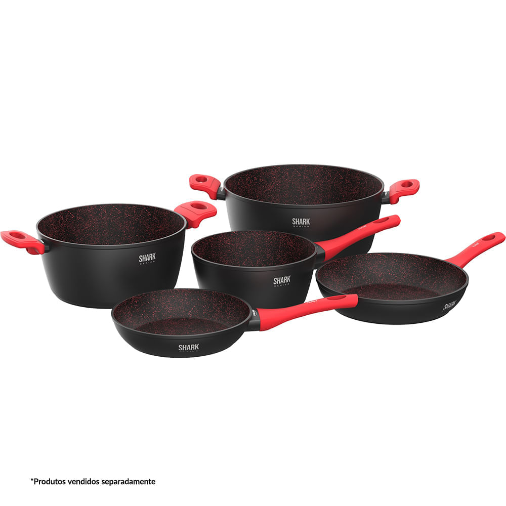 Encontraproduto.com.br - Panela Polishop iChef Home Family Size Shark Series Vermelha 28cm | Vermelha - Ichef