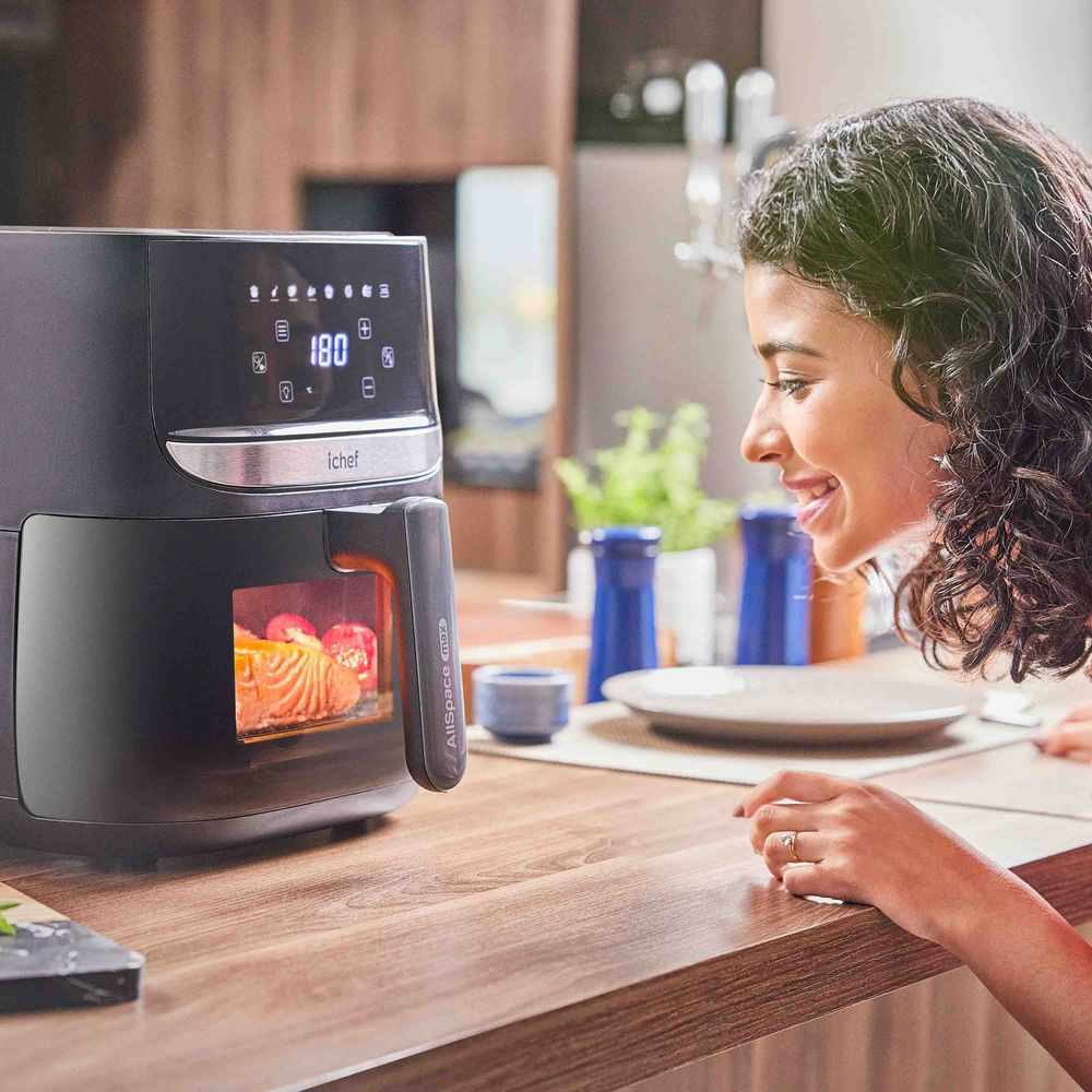 Encontraproduto.com.br - Fritadeira Elétrica Airfryer Vision Max Ichef Polishop 5,7L | 220V