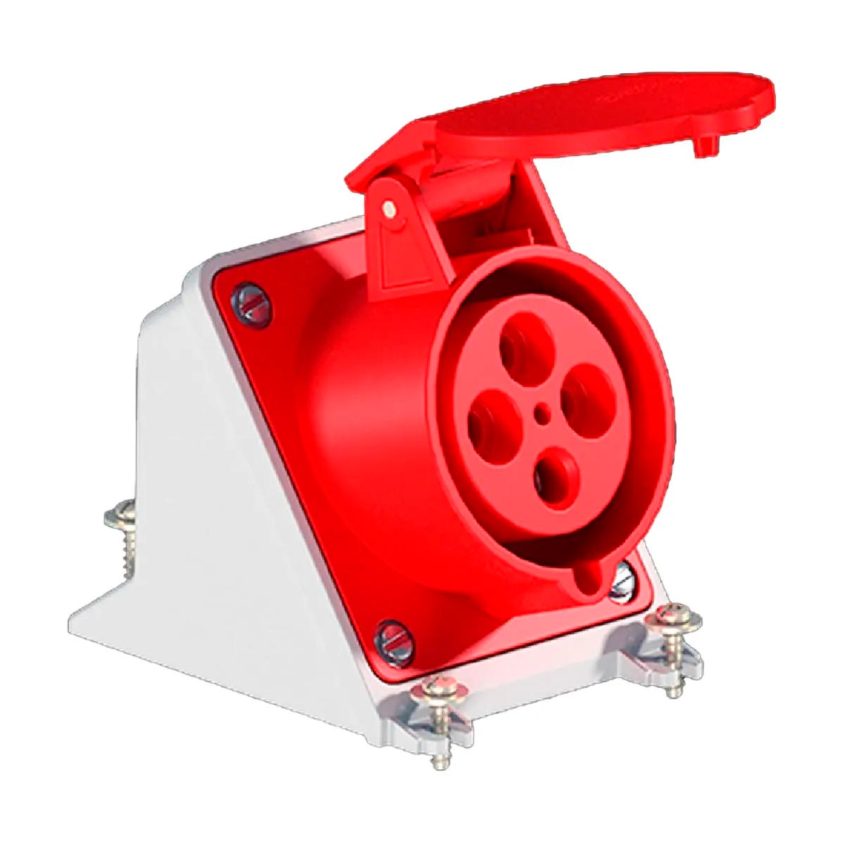 Tomada Industrial Sobrepor 16A Vermelho 4 Polos Weg
