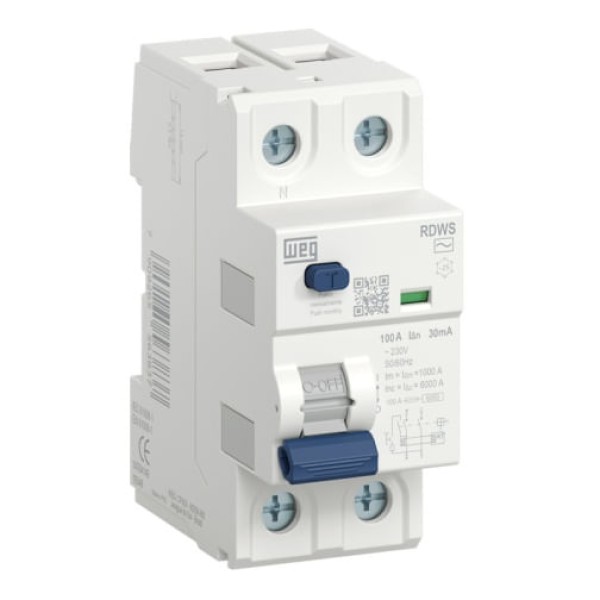 Interruptor diferencial residual 25A Bipolar Branco RDWS-AC-30 Weg