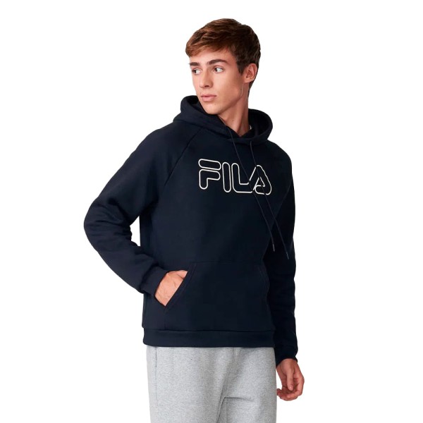 Encontraproduto.com.br - Moletom Masculino Fila Letter Outline Winter Preto