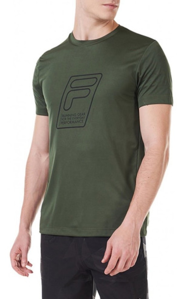 Camiseta Basic Run Print Azul Marinho - Fila