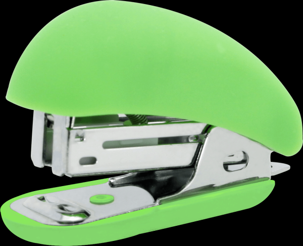 Encontraproduto.com.br - GRAMPEADOR MINI GE-1051 NEON 4 CORES 12 FOLHAS – 12 UNIDADES