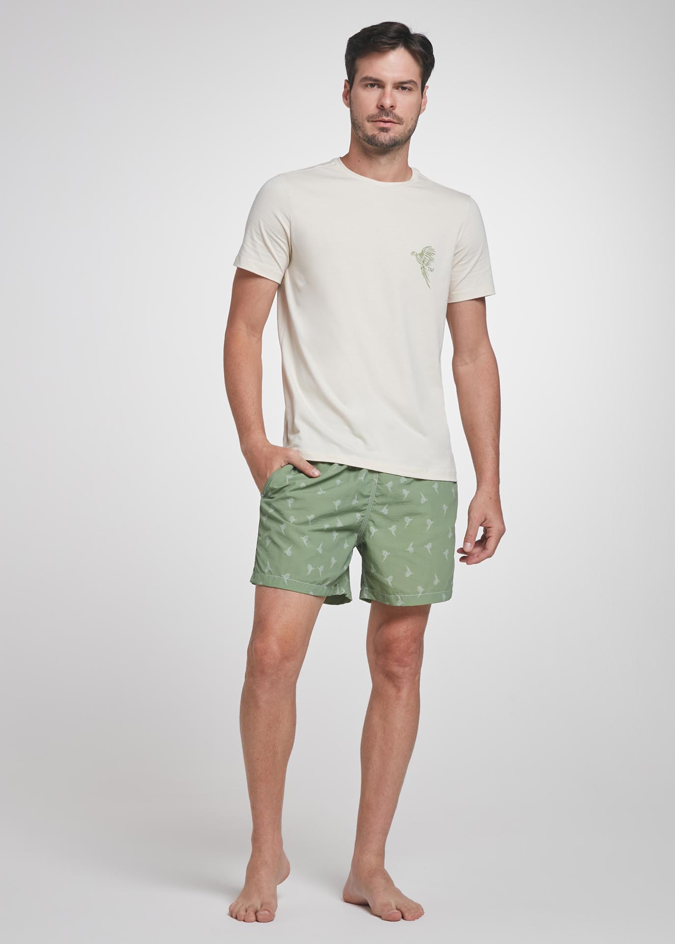 Shorts Masculino Beach Médio Estampado