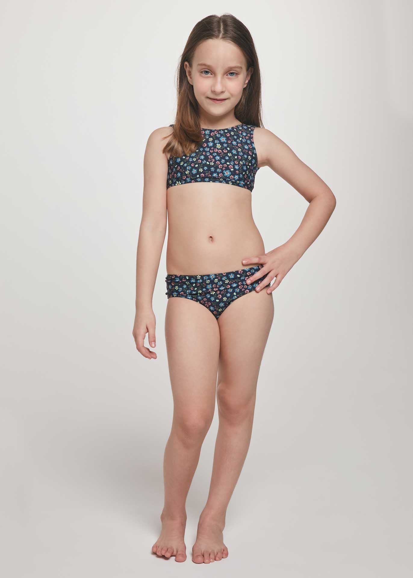 Biquini Infantil Estampado Cropped Flores