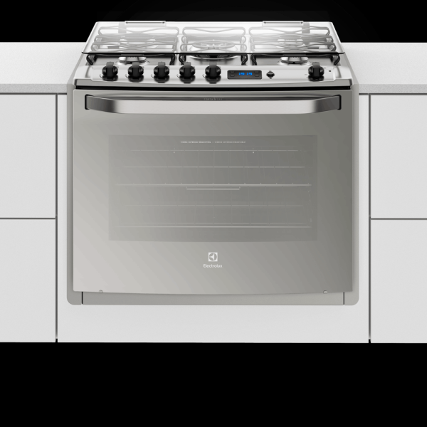 Encontraproduto.com.br - Fogão 5 Bocas de Embutir Electrolux Prata com Grill e Timer Digital (76EXR)