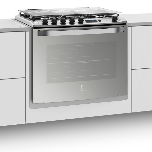 Encontraproduto.com.br - Fogão 5 Bocas de Embutir Electrolux Prata com Grill e Timer Digital (76EXR)