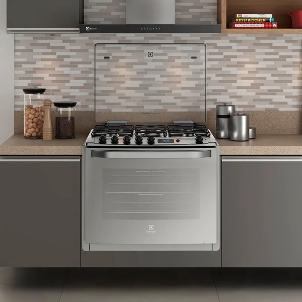 Encontraproduto.com.br - Fogão 5 Bocas de Embutir Electrolux Prata com Grill e Timer Digital (76EXR)