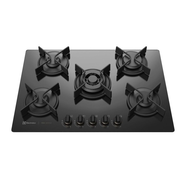 Encontraproduto.com.br - Cooktop 5 Bocas Electrolux a Gás com Tripla Chama e Grades de Ferro Fundido Pro Series (GV75P)