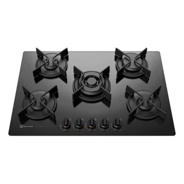 Encontraproduto.com.br - Cooktop 5 Bocas Electrolux a Gás com Tripla Chama e Grades de Ferro Fundido Pro Series (GV75P)