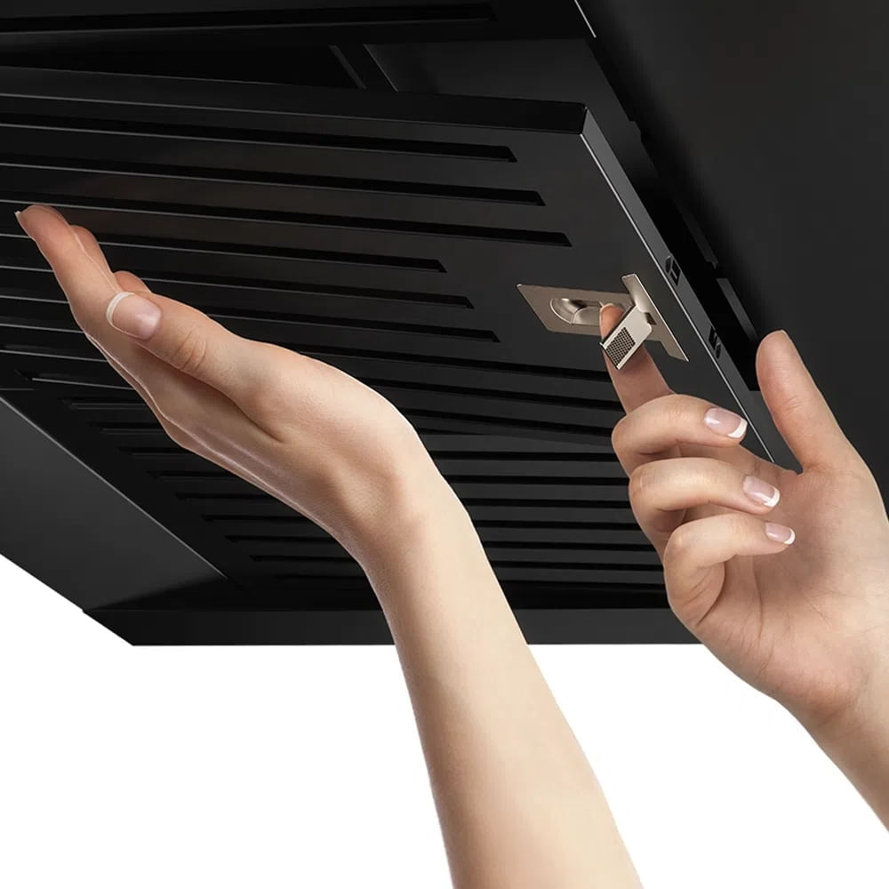 Encontraproduto.com.br - Coifa de Parede Electrolux 90cm Preta Pro Series com Painel Touch e Filtro Baffle (90CTV)
