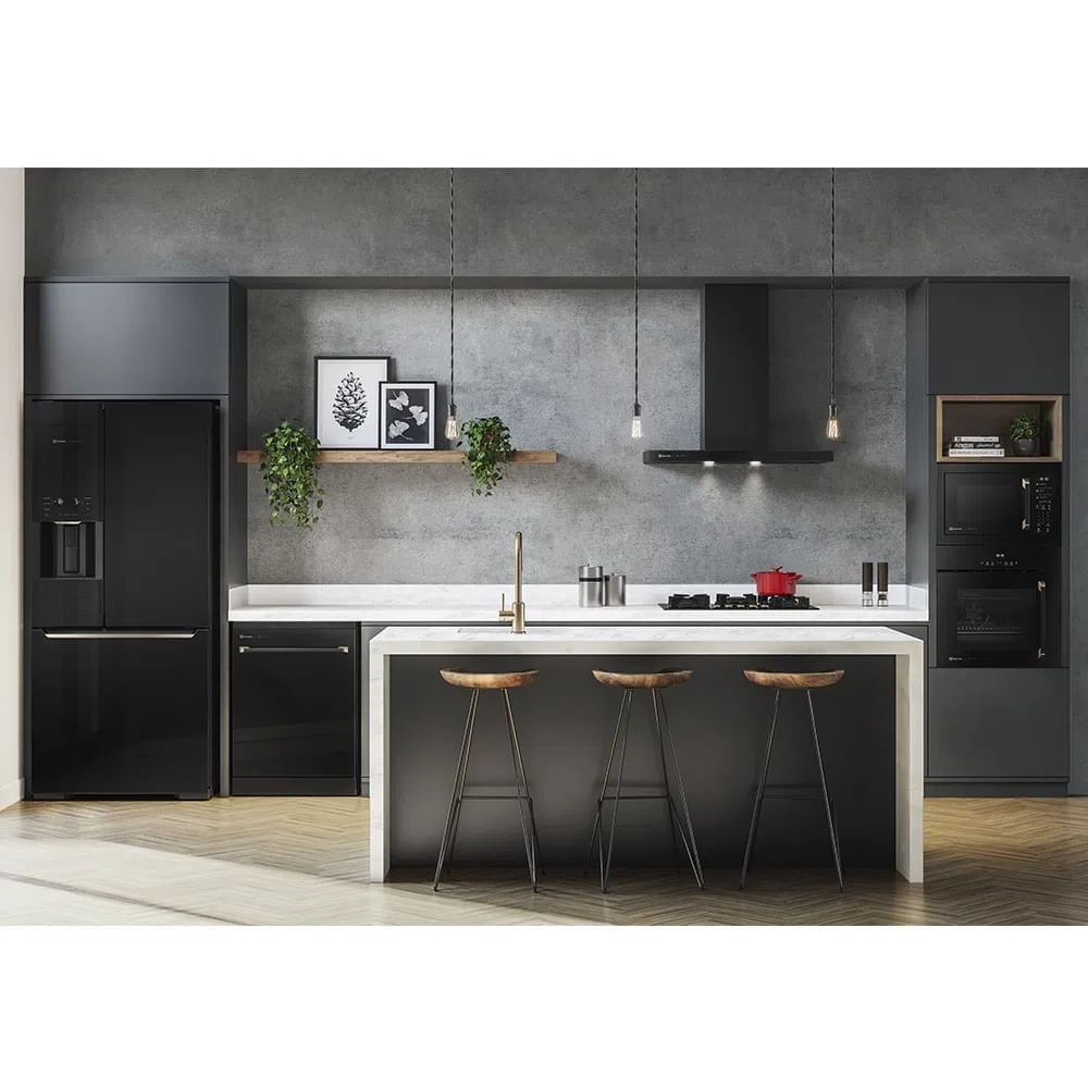Encontraproduto.com.br - Coifa de Parede Electrolux 90cm Preta Pro Series com Painel Touch e Filtro Baffle (90CTV)