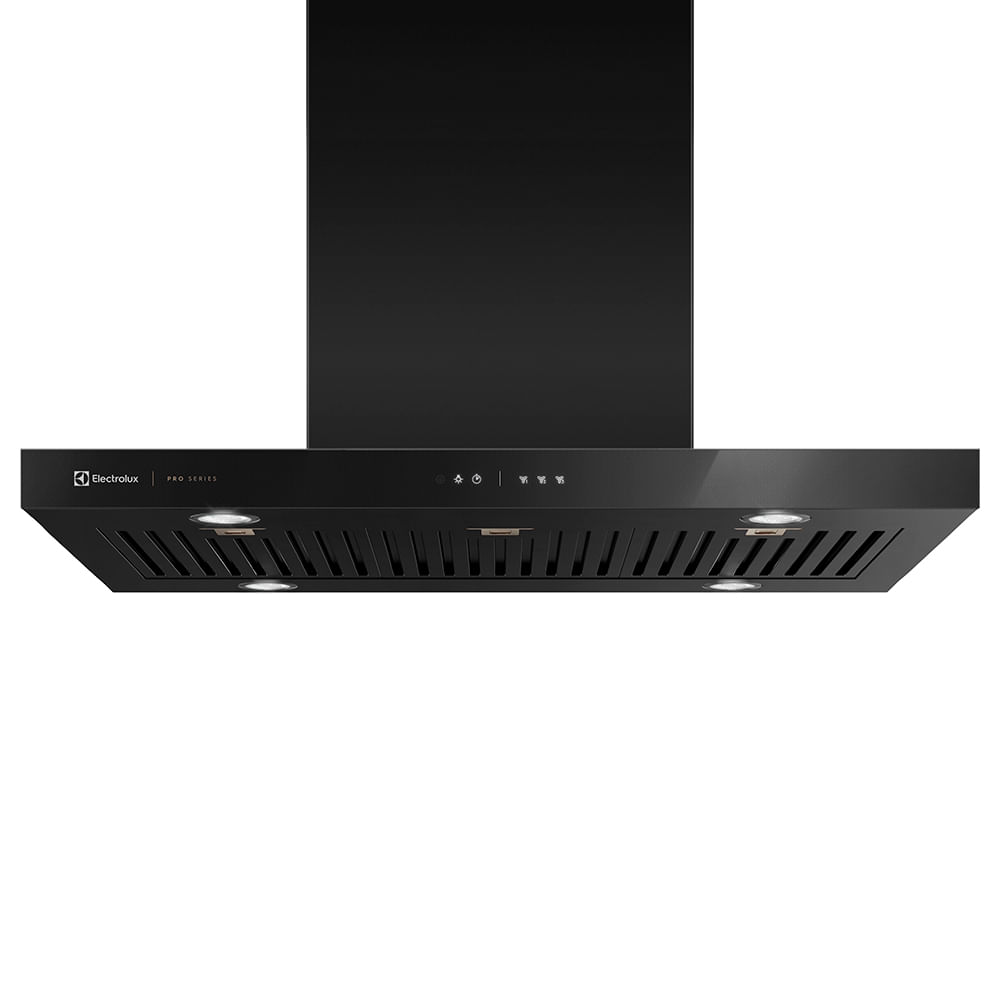Encontraproduto.com.br - Coifa de Ilha Electrolux 90cm Preta Pro Series com Painel Touch e Filtro Baffle (90CIV)