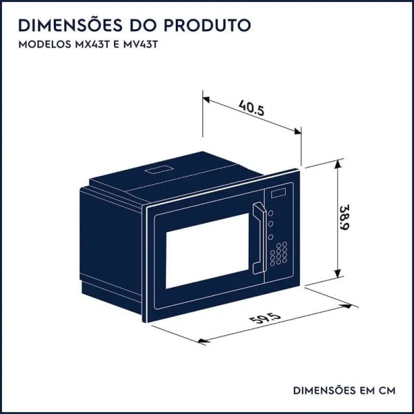 Encontraproduto.com.br - Micro-ondas de Embutir Electrolux 34L Preto com Grill Pro Series (MV43T)