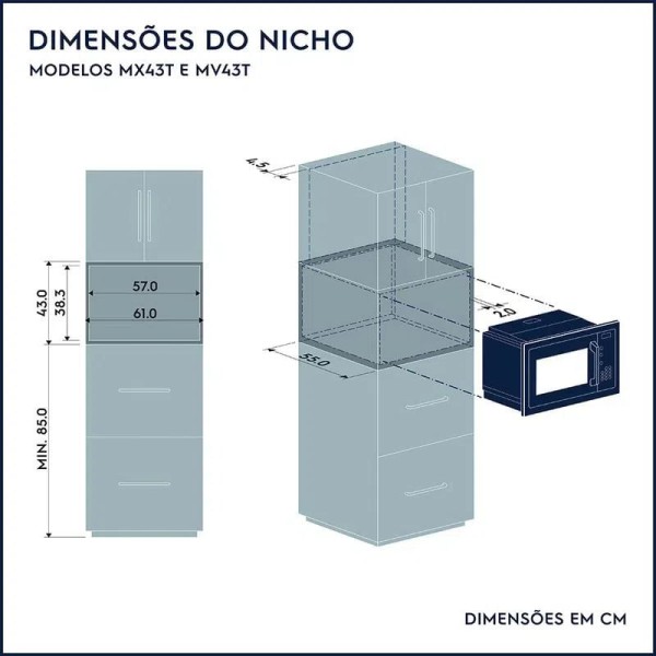 Encontraproduto.com.br - Micro-ondas de Embutir Electrolux 34L Preto com Grill Pro Series (MV43T)
