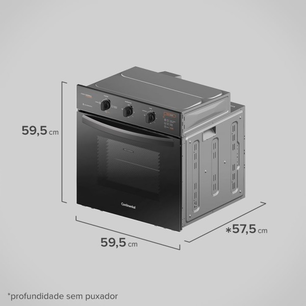 Encontraproduto.com.br - Forno Elétrico de Embutir Continental 75 litros com Grill e Timer (OC8EP)