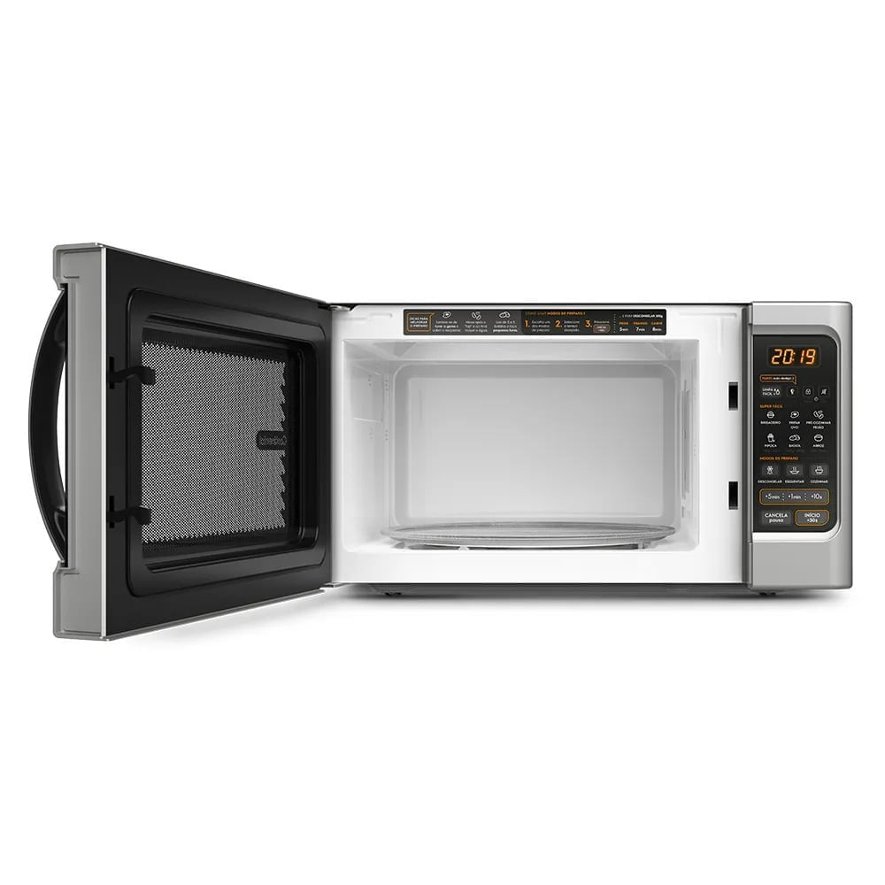 Encontraproduto.com.br - Micro-ondas Prata 34 Litros com Função Descongelar MC34S Continental 220V