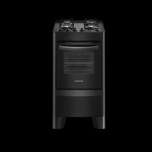 Encontraproduto.com.br - Fogão 4 Bocas Continental Automático Preto com Mesa de Vidro Temperado (FC4VP)