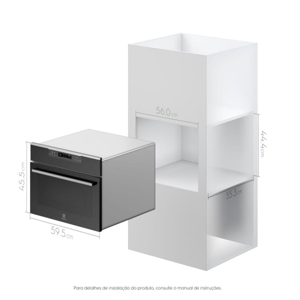 Encontraproduto.com.br - Forno Multifuncional com Micro-ondas de Embutir Electrolux 47l 220V ME4EP 54431CBB235