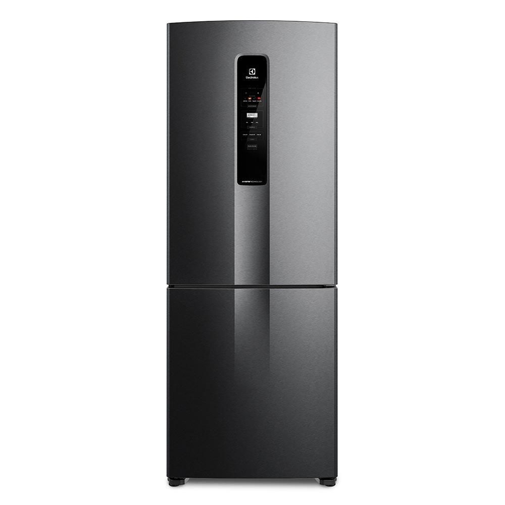 Encontraproduto.com.br - Refrigerador Inverse Inverter Com Autosense Electrolux 2 Portas Frost Free 490L Black Inox Look 220V
