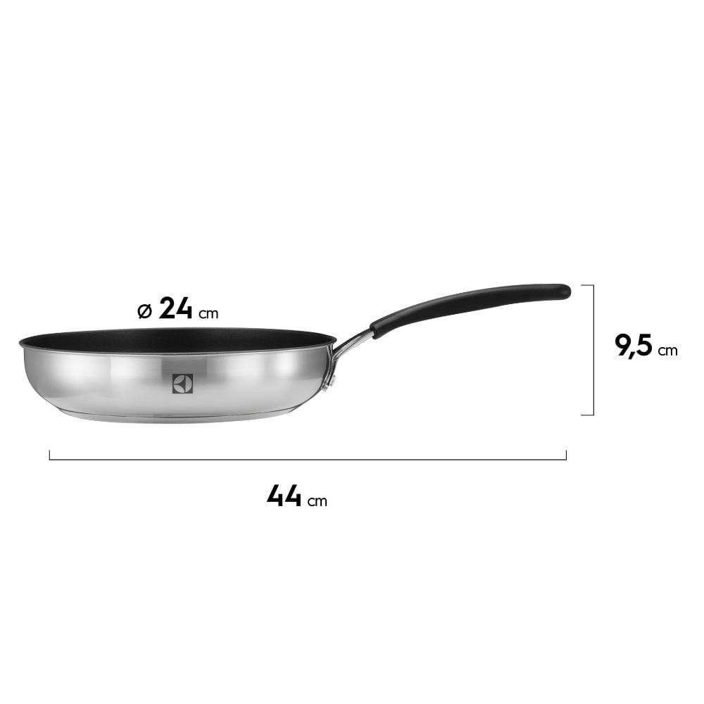 Encontraproduto.com.br - Frigideira Inox com Revestimento Antiaderente 24cm