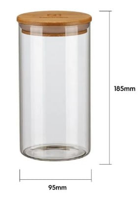 Encontraproduto.com.br - Potes Herméticos Porta-Mantimentos com Tampa de Bambu