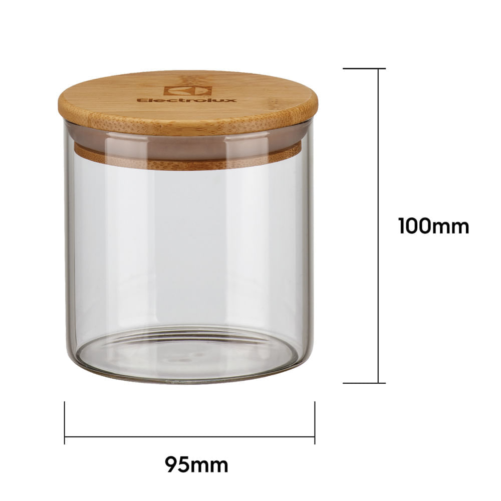 Encontraproduto.com.br - Potes Herméticos Porta-Mantimentos com Tampa de Bambu