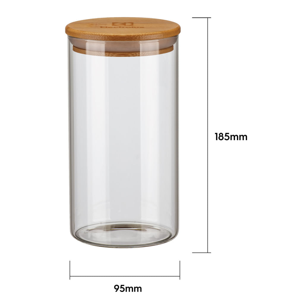 Encontraproduto.com.br - Potes Herméticos Porta-Mantimentos com Tampa de Bambu