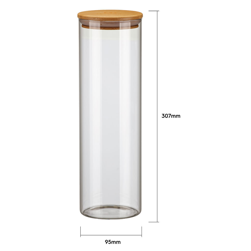 Encontraproduto.com.br - Potes Herméticos Porta-Mantimentos com Tampa de Bambu
