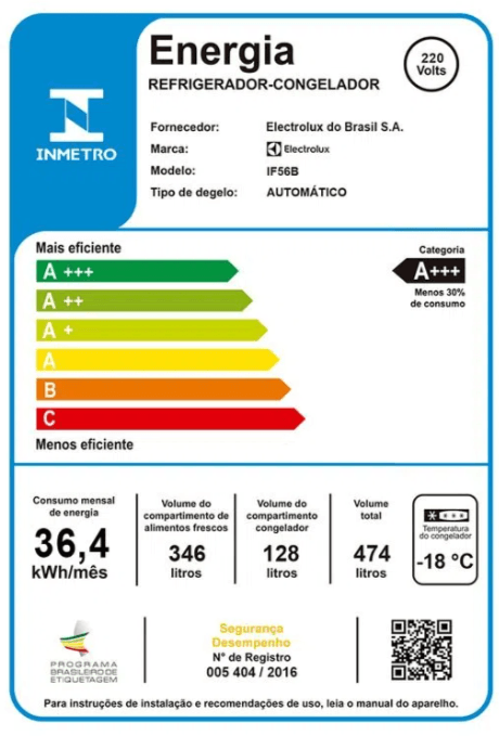 Encontraproduto.com.br - Geladeira Electrolux Top Freezer Frost Free Efficient Inox Preto Look com Autosense 474L IF56B