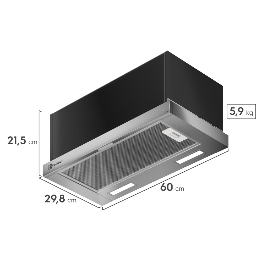 Encontraproduto.com.br - Depurador De Ar Electrolux 60cm Retrátil Efficient DE6RX