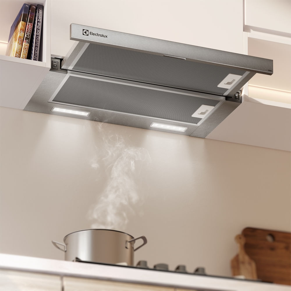 Encontraproduto.com.br - Depurador De Ar Electrolux 60cm Retrátil Efficient DE6RX